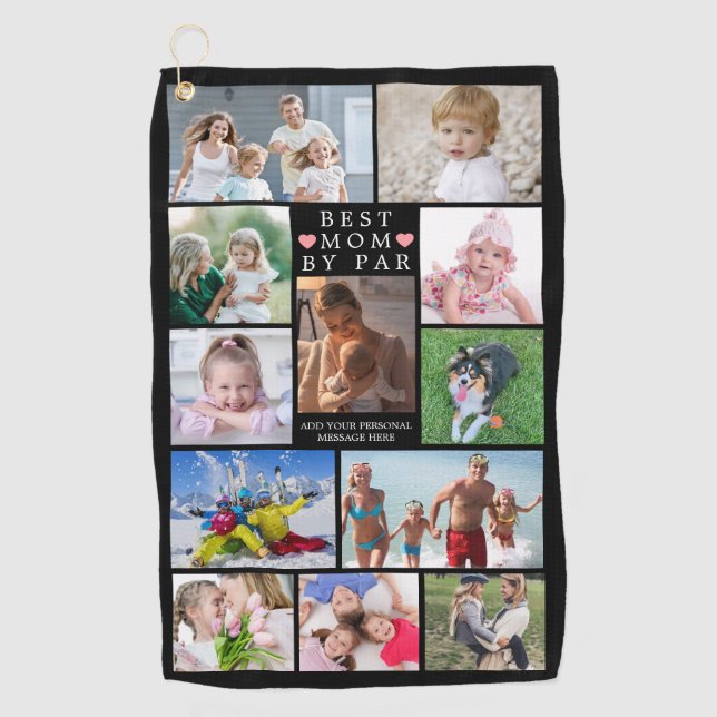 Moderne BESTE MAMA DURCH PAR FotoCollage Personali Golfhandtuch (Vorderseite)