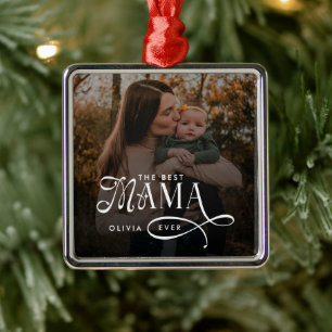 Moderne Beste Mama Ever Foto Muttertagsgeschenke Ornament Aus Metall