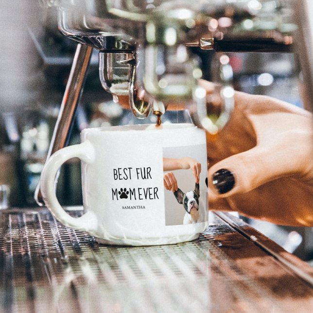 Moderne, beste Mama für alle Zeiten | Hundebahn Fo Espressotasse (Von Creator hochgeladen)