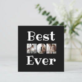 Moderne beste Mama je 3 Fotos Collage Black Feiertagskarte