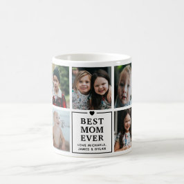 Moderne beste Mama je 7-Foto Collage & Names Kaffeetasse