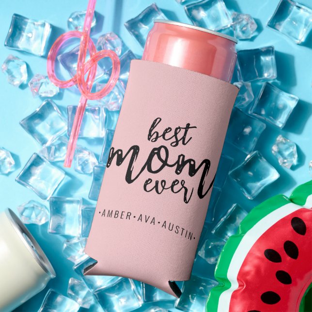 Moderne beste Mama je Kind | Rosa Selters Dosenkühler (In Situ Sommer)