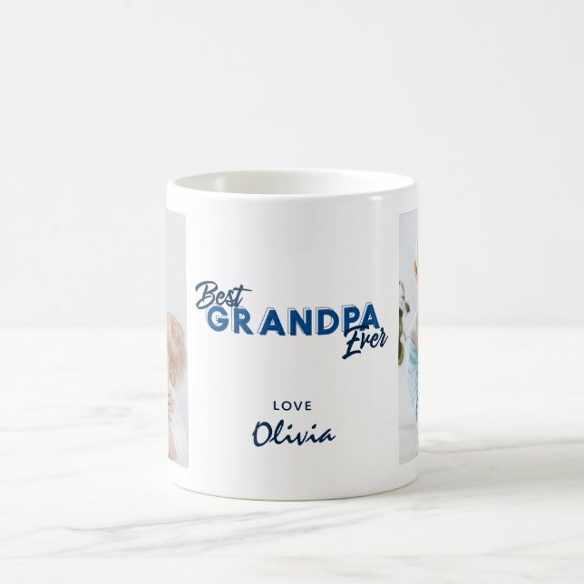 Moderne beste Opa je Foto Vatertag Kaffeetasse (Mittel)