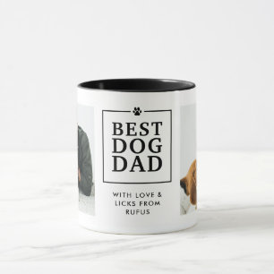 Moderne "Bester Hund Papa" Pfotenabdruck 2-Foto-Ta Tasse