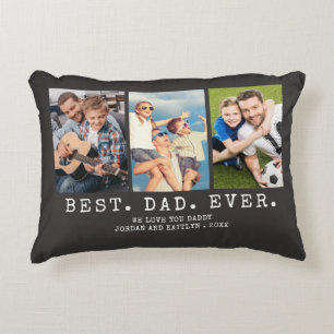 Moderne BESTER VATER ALLERZEIT 3 Fotos Personalisi Dekokissen