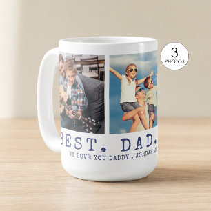 Moderne BESTER VATER ÜBERHAUPT 3 Fotos Navy Blau M Kaffeetasse