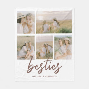 Moderne 'Besties'-Schriftart Individuelle 5-Foto-C Fleecedecke