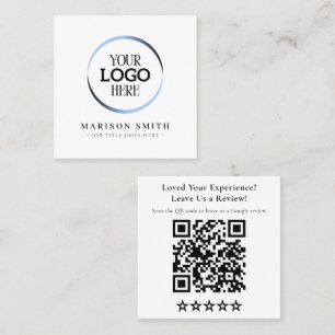 Moderne Bewertungskarte mit QR-Code Benutzerdefi Quadratische Visitenkarte