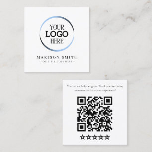 Moderne Bewertungskarte mit QR-Code Benutzerdefi Quadratische Visitenkarte