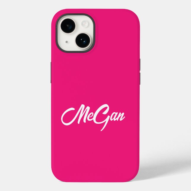 Moderne Bezeichnung Minimal für Monogramm Rosa Far Case-Mate iPhone 14 Hülle (Rückseite)