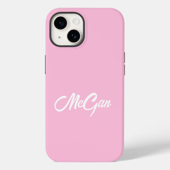 Moderne Bezeichnung Minimal für Monogramm Rosa Far Case-Mate iPhone 14 Hülle (Rückseite)