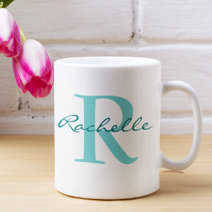 Moderne Bezeichnung & Monogramm - erste Klassik Kaffeetasse