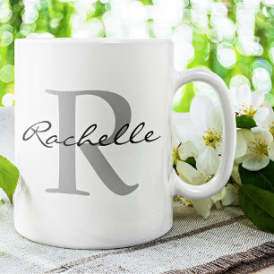 Moderne Bezeichnung & Monogramm - erste Klassik Kaffeetasse