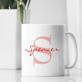 Moderne Bezeichnung & Monogramm - erste Klassik Kaffeetasse