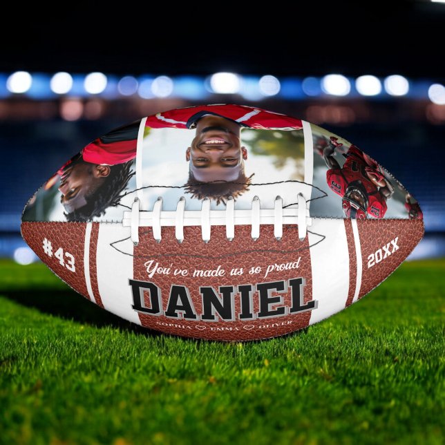 Moderne Bezeichnung und Foto halten Geschenk Football (Von Creator hochgeladen)