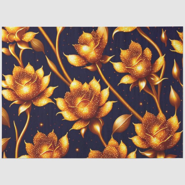 Moderne Big Luxury Gold Rose Collection Seidenpapier (Vorderseite)