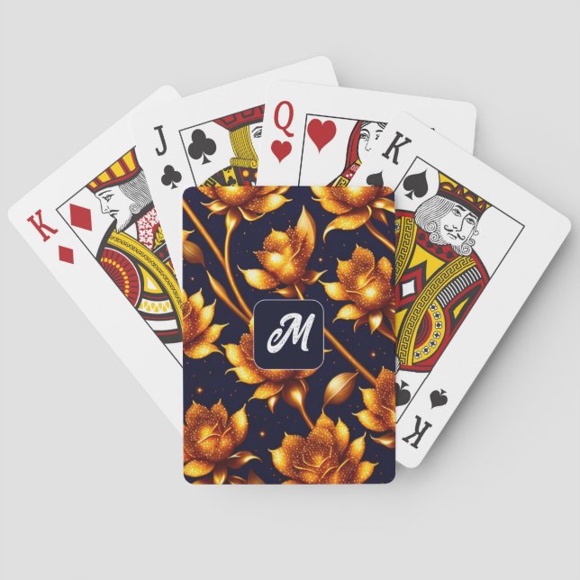 Moderne Big Luxury Gold Rose Collection Spielkarten (Rückseite)