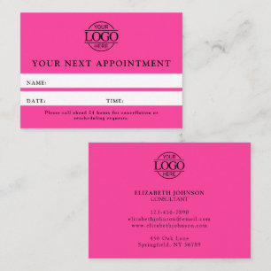 Moderne Bight Pink Professionelle Einfache Erinner Terminkarte