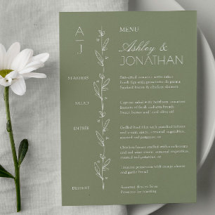Moderne Bio Blumenabteilung Menükarte