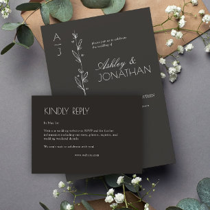Moderne Bio Blumenzeremonie RSVP Karte