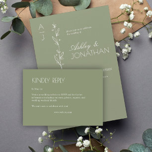 Moderne Bio Blumenzeremonie RSVP Karte