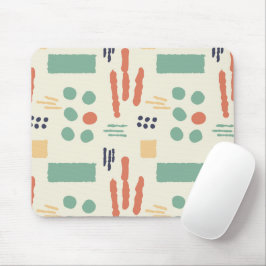 Moderne Bio Formen Mousepad | Retro Warme Naht