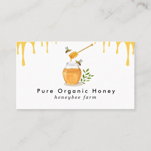 Moderne Bio Honigfarm Visitenkarte (Vorderseite)