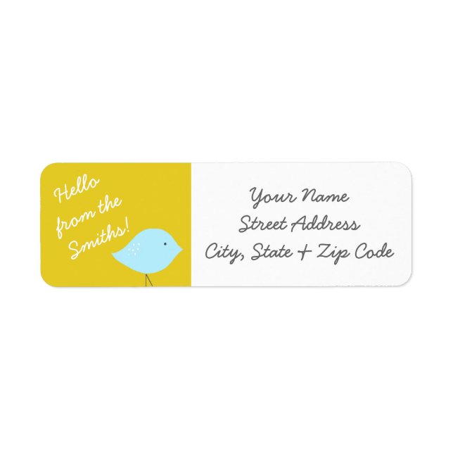 Moderne Bird Address Labels (Vorne)