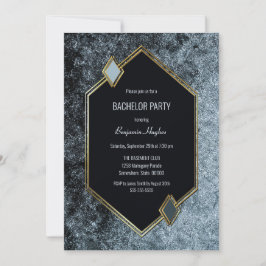 Moderne Black and Gold Bachelor Party Einladung
