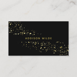 Moderne Black and Gold Flakes Chic Stilvoll Visitenkarte