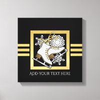 Moderne Black and Gold Glitzer Ice Skaten