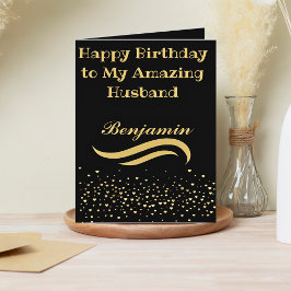 Moderne Black and Gold Husband Geburtstagskarte Karte