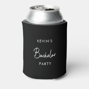 Moderne Black Bachelor Party Einfach Dosenkühler