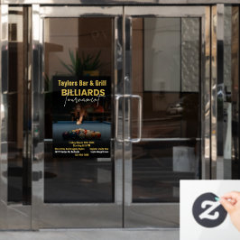 Moderne Black Billard Turnier Bar Fensteraufkleber