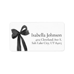 Moderne Black Bow Coquette Rücksendeadressen-Aufkl Adressaufkleber