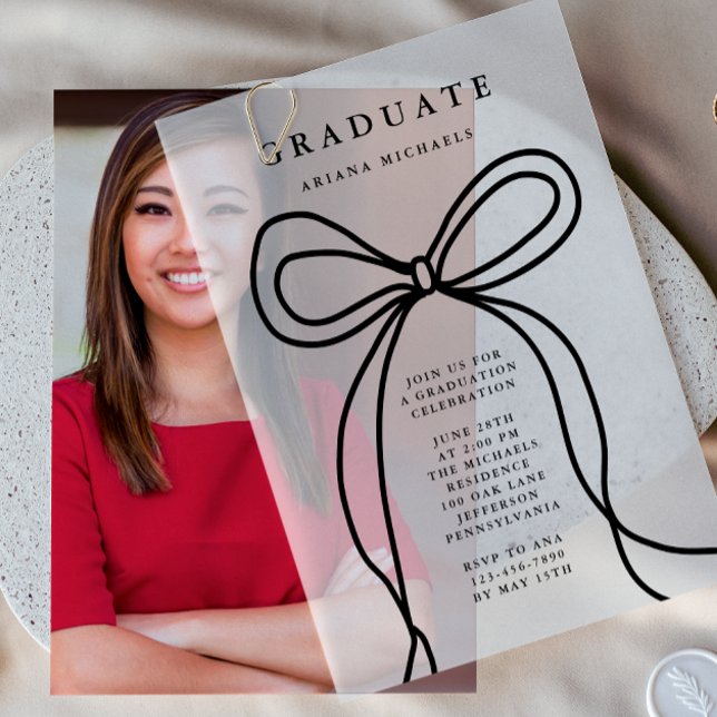 Moderne Black Bow Graduation Party (Von Creator hochgeladen)