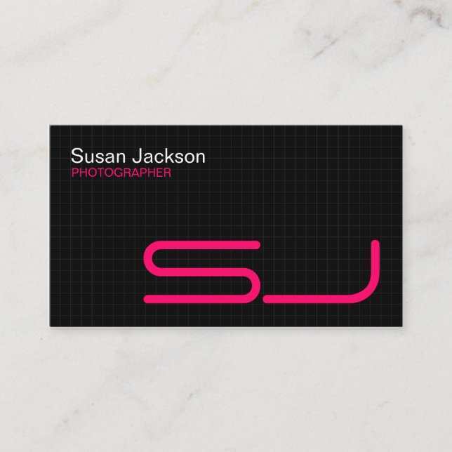 Moderne Black Business Card Visitenkarte (Vorderseite)