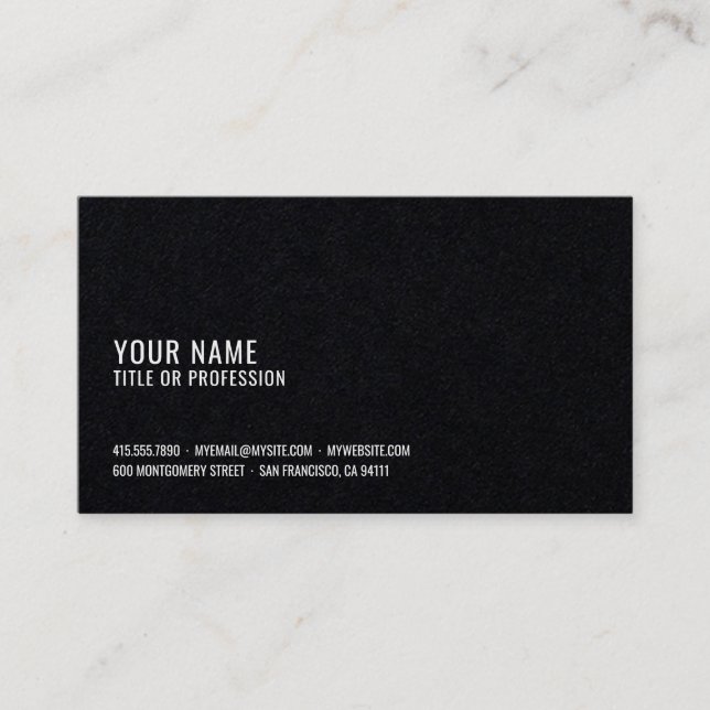 Moderne Black Business Card Visitenkarte (Vorderseite)