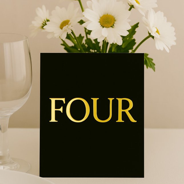 Moderne Black & Gold Foil Empfang Tischnummer (Von Creator hochgeladen)