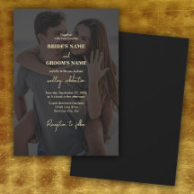 Moderne Black Gold Foto Overlay-Hochzeit