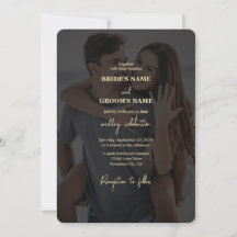 Moderne Black Gold Foto Overlay-Hochzeit