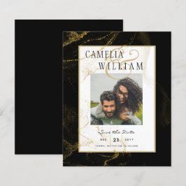 Moderne Black Gold Glitzer Hochzeit