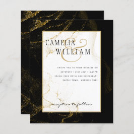 Moderne Black Gold Glitzer Hochzeit