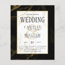 Moderne Black Gold Glitzer Hochzeit Flyer