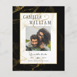 Moderne Black Gold Glitzer Hochzeit Flyer