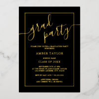 Moderne Black Gold Graduation Party