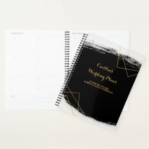 Moderne Black & Gold Watercolor Wedding planner Ge