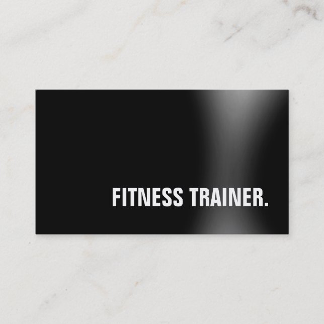 Moderne Black Gray Fitness Trainer Business Card Visitenkarte (Vorderseite)