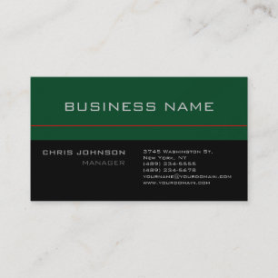Moderne Black Gray Green Red Trendy Business Card Visitenkarte