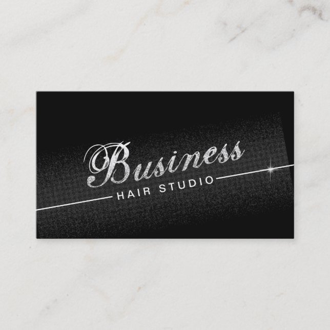 Moderne Black Hair Salon Business Cards Visitenkarte (Vorderseite)